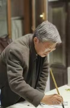 书画名家笔墨真迹，著名禅意书画家贾双林扇面书法作品:禅茶一味