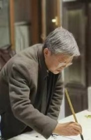 书画名家笔墨真迹，著名禅意书画家贾双林扇面书法作品:禅茶一味