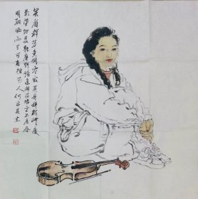 何家英国画作品：笑看群芳竞凋零