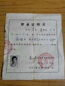 北京联合大学 职业技术师范学院 肄业证明书（1988）