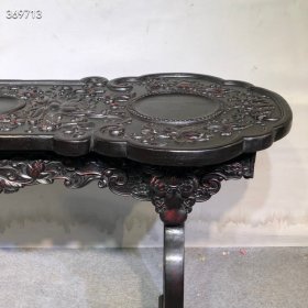 珍藏小叶紫檀高浮雕荷花条案