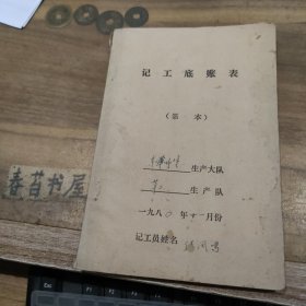 记工底账表【1980年邯郸县东军师堡生产大队】