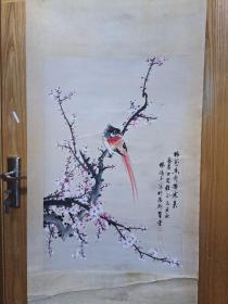 当代上海著名画家杨鸿玉老师精品花鸟画《喜上眉梢》