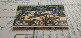 马耳他1967圣诞梯形烫金邮票三联张 纪念邮票特殊金色异型设计手帐装饰拍照道具谷美摆拍外国邮品美丽好物集邮圣诞节