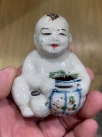 古玩旧藏民国时期瓷娃娃文房用品 全品，尺寸规格：7厘米
