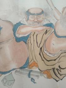 福建民国著名画家  施泰桢《群仙庆寿》80.40Cm