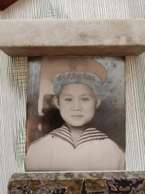 泛银老照片 海军小战士 尺寸15×12.3cm