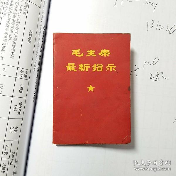 掌上宝小红书：毛主席最新指示【后面有最高指示：喜看祖国山河一片红】