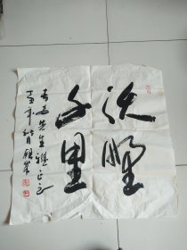 陕西著名书画家，长安梅中魁，郭银峰书法作品一幅68×68厘米，保真实物拍摄品佳详见图