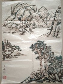 书画名家笔墨真迹 将军画家毛凤鸣山水画