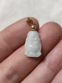 天然缅甸翡翠飘花佛公小吊坠质地莹润可做吊坠配饰钥匙扣按图发货一物一图D026