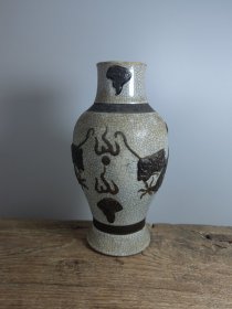 创汇时期成化年制哥釉瓶，口割