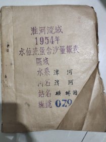 安徽六安横排头水利枢纽1954年珍贵水文老资料一册