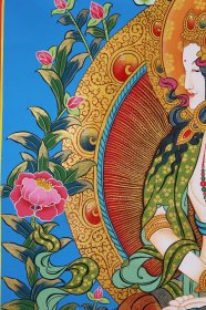 尼泊尔画师力作纯手绘布本唐卡四面大日如来