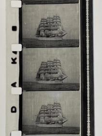 民国宣传部检查委员会过审日本海军大成丸号帆动力训练舰远洋记实电影拷贝，伊斯曼柯达16mm带声轨胶片，珍贵的中国海军参考记录。