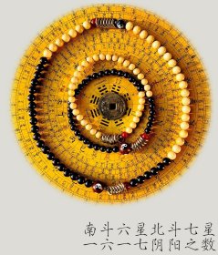 道系南辰北斗流珠，黄杨木黑檀木手串，可绕手三圈，珠子直径10mm