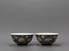 清康熙珐琅彩花卉纹碗 古玩古董古瓷器老货收藏