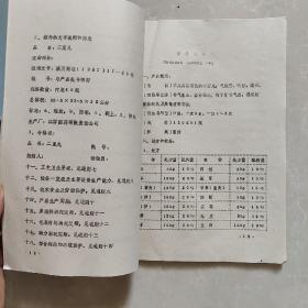 《小蜜丸工艺规程》 油印本  《小蜜丸工艺规程》部分品种2本合售