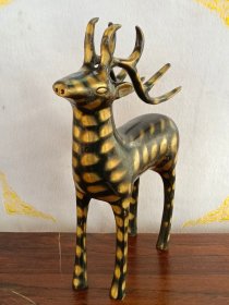 老铜鹿摆件一个,保存完好品相如图