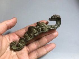 刻铜如意笔架 尺寸参考图片 全品