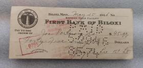 1946年银行单据一张