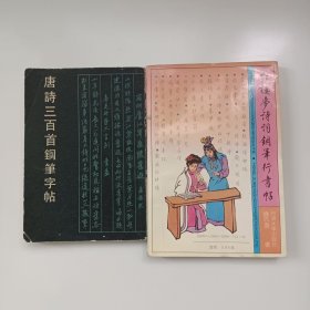 老钢笔字帖2本合售:红楼梦诗词钢笔行书帖、唐诗三百首钢笔字帖，钱沛云、李文采、姚建杭、任平、骆恒光、王正良、林剑丹等名家书写