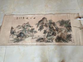 著名画家  王亮道 手绘【溪山游赏】山水画，画工精美漂亮，包老包真！