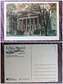 外国明信片，加拿大原版，蒙特利尔银行美术绘画，品如图。，