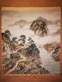 日本回流名家手绘山水画（高级轴头）（伊藤響浦）