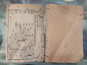 绘图针灸易学上下卷 附七十二翻全图 下卷背面缺页
