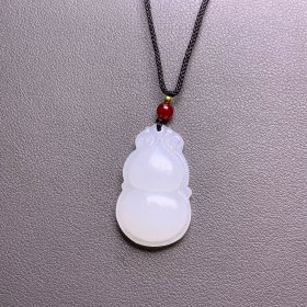送证书天然玉石葫芦玉吊坠葫芦项链福禄项链男女款吊坠送人方解石玉