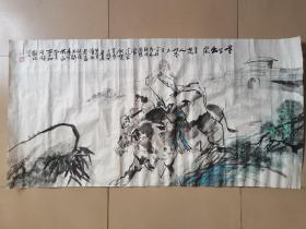 北京美术家协会会员 、国家画院李延声导师工作室画家、中国书画报社特聘书画家、中国书画家联谊会会员、中国书画人才海选华夏之星、北京祁贤堂艺术顾问。【马和林 人物画作品“老子出关”一幅8平尺】保真出售！