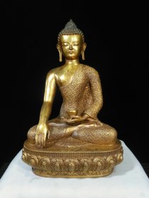 铜鎏金 【释迦牟尼佛】 重量：4斤