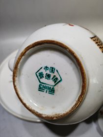 毛主席万岁，为人民服务，瓷茶具一套，包存完整，尺寸如图