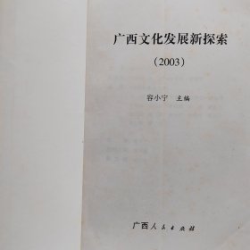 广西文化发展新探索（2003 2004 2005 2006）