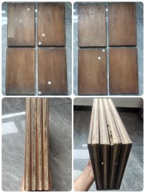 清木夹板装 内府初拓本《诒晋斋书》1～4卷 四册四卷 每册前后各有2开4面白宣纸空白页 4册共计有16开32面空白页 此拓有别于 诒晋斋法书、摹古帖、藏真帖、巾箱帖等 此帖为专门收录成亲王爱新觉罗·永瑆一人之书法 此拓拓功极精湛 毫发必现 堪称一流 最后一图为此四册全部图片缩图