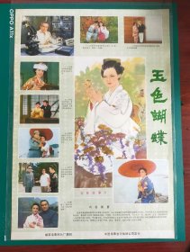 精品电影海报：《玉色蝴蝶》(1980)，2开——峨眉电影制片厂出品，中国电影放映公司发行，(包老包真)——更多宣传画、年画请进店选拍选购！不带框圆筒邮寄(请注意套膜有反光)。