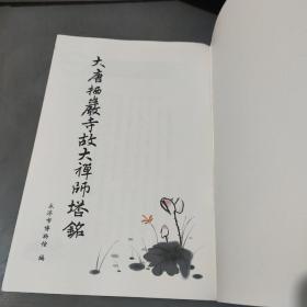 大唐栖岩寺故大禅师塔铭