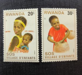 Rwanda103卢旺达邮票1981年 国际儿童年 SOS儿童村 新 2枚