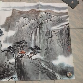 张大林四尺斗方山水画一幅