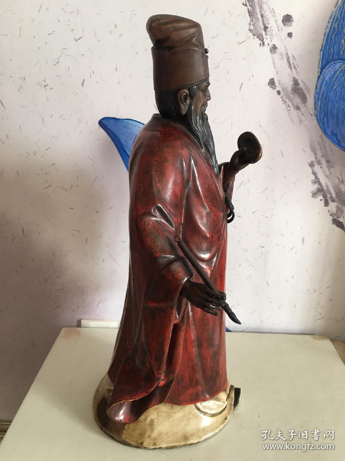 旧藏  紫砂挂釉塑像
书圣～王羲之