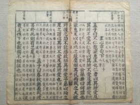 【古籍原页】甘氏.孟子.清木刻古籍.一个筒子页. 尺寸约30x24.8cm.明.清.民国.古旧文本.自然老破旧.请书友看好图片再拍.结识有缘人.

不议价.不议价.不议价.多件一起提交自动合并邮资.