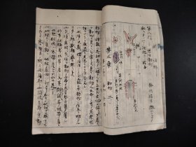 线装手写书法本1887年《博物讲义》册全，手绘彩色画，动物 植物 人体 等等，书法流畅，手绘画精美，尺寸25*17