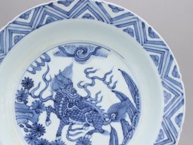 万历青花麒麟盘