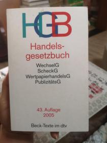 Handels-gesetzbuch 43.Auflage  2005