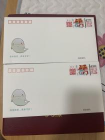 TS71邮资标签保护长江江豚一套2枚