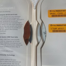 微软2008服务器开发三件套 Windows Server/Visual Studio/SQL Server 带密钥 5光盘 看图 以图片为主