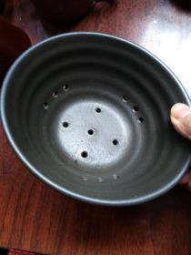 茶末色火山石釉面煮茶器内胆碗----15*15*7cm-------放在煮茶器皿内用于隔离茶叶茶渣方便茶勺淘用分斟茶水-------另有详细描述