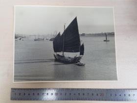 民国江景船只超大幅尺寸银盐老照片2 agfa老牌爱克发厚相纸