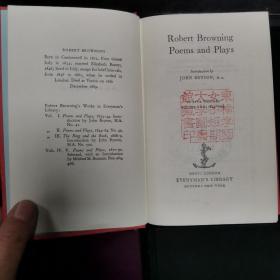 【英文原版书】「Everyman's Library No.41、42、502、964」Robert Browning's Poems and Plays（「人人文库第41、42、502、964号」《罗伯特·白朗宁的诗歌与戏剧》）